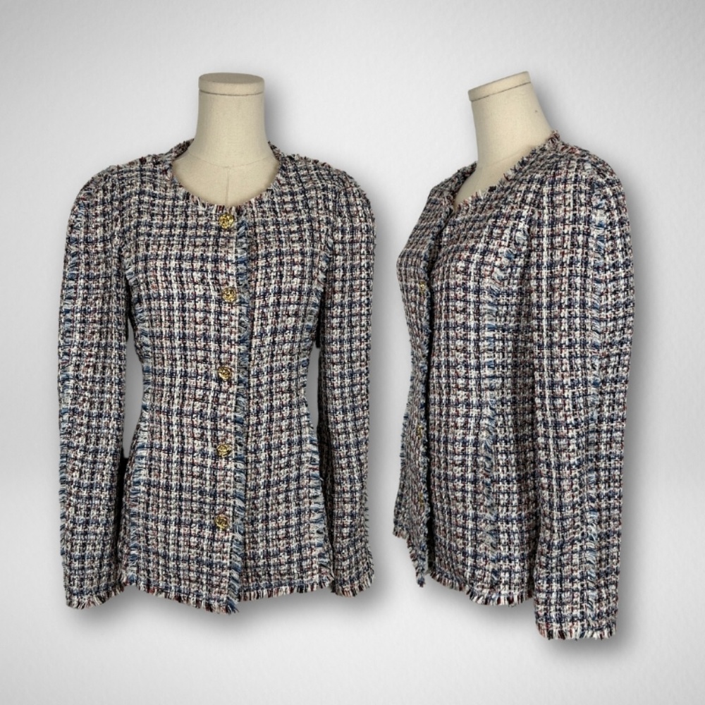 Sylvia Round Neck Tweed Jacket